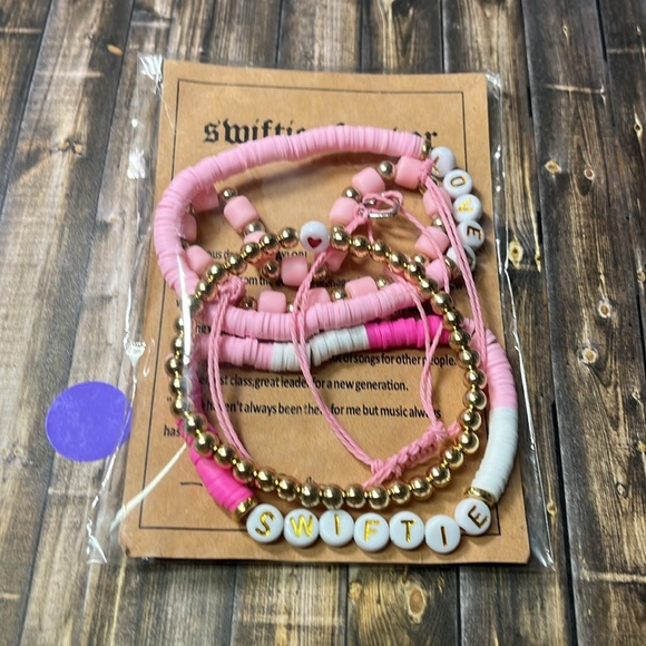 5for$10 Cute Taylor Swift Inspired Swiftie Forever Bracelets 5Pc Bracelet - Picture 4 of 5